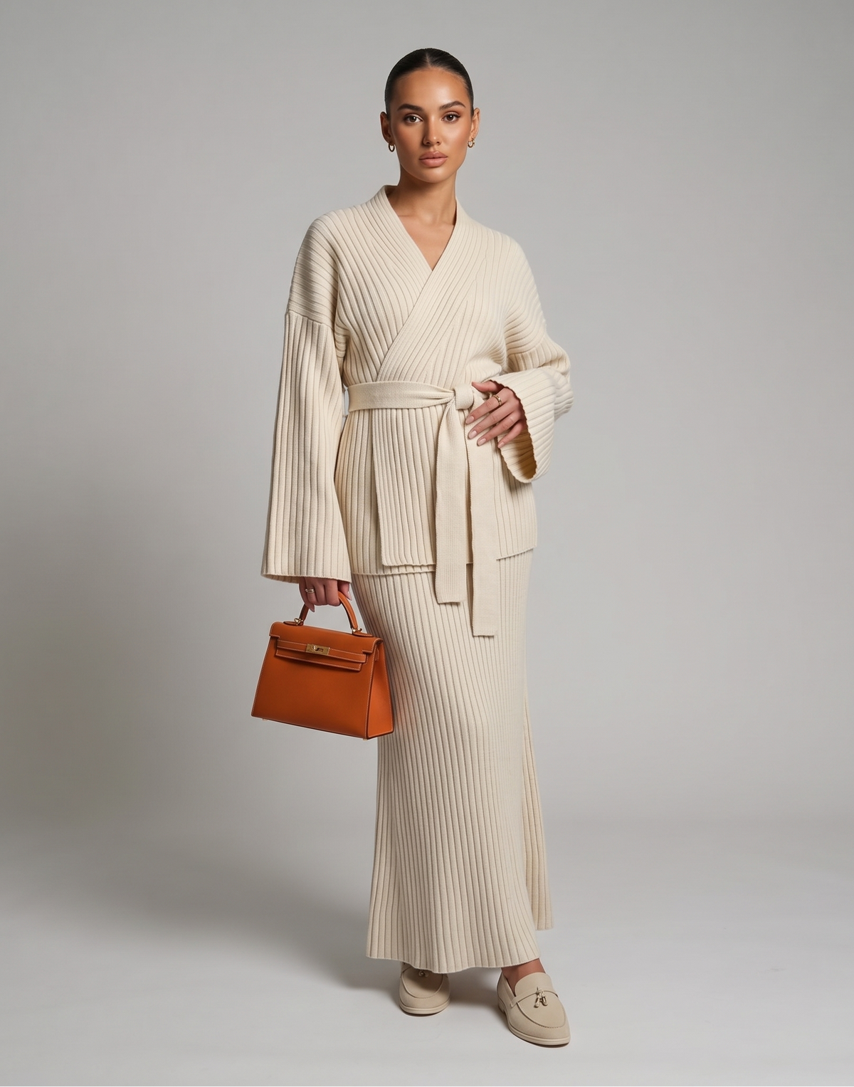 Embroidered Skirt and Wrap Top Set