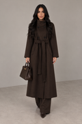 High Collar Belted Coat