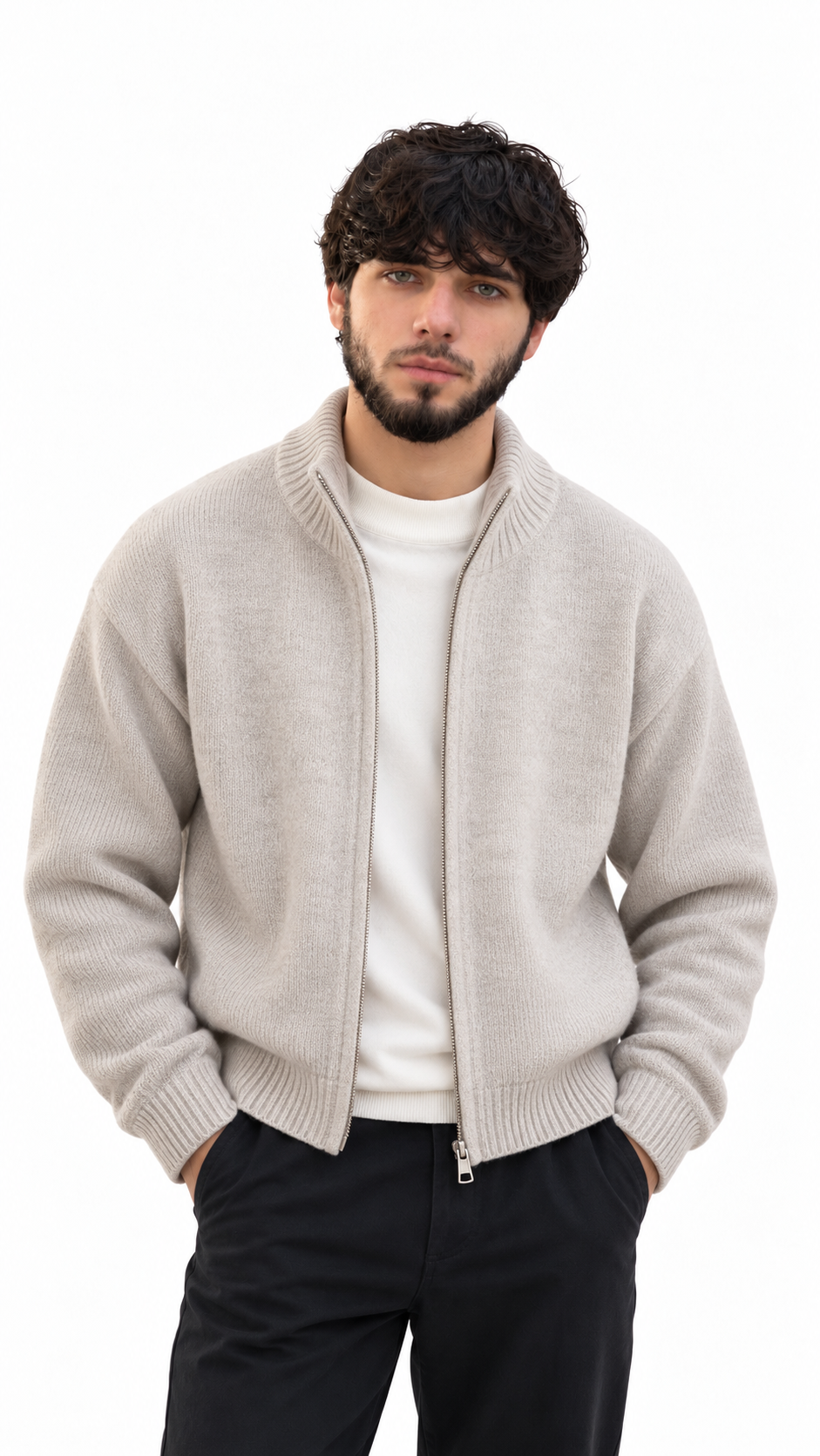 Touch Stand Collar Cardigan