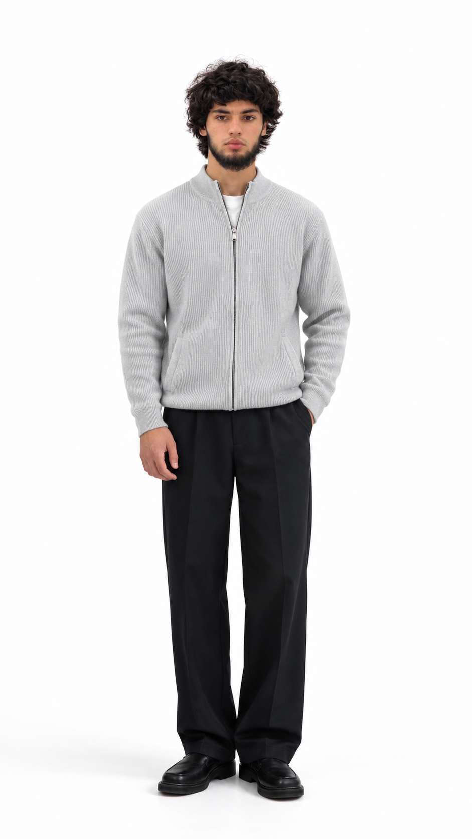Zip-Up Knit Jacket