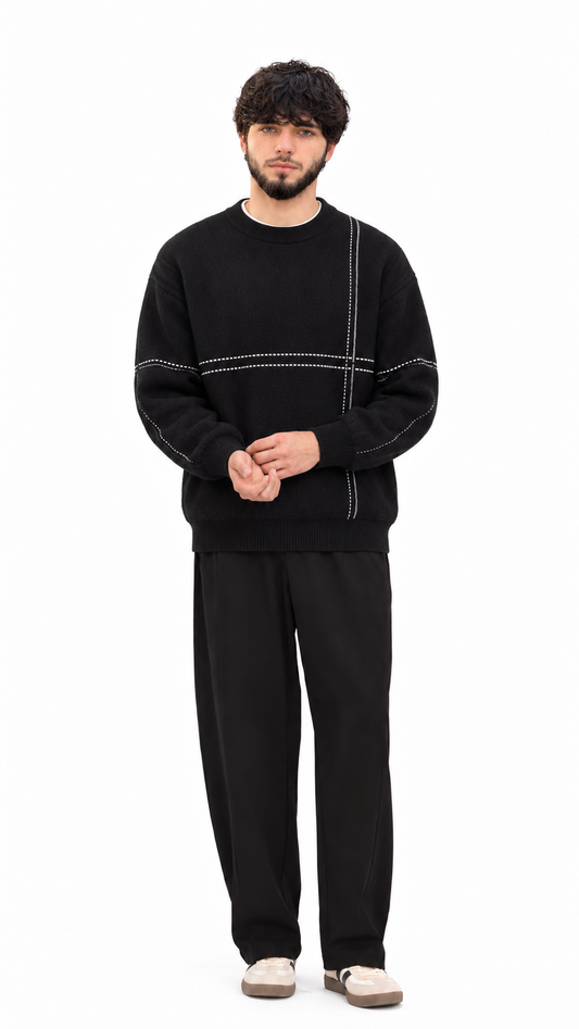 Contrast Seam Crewneck