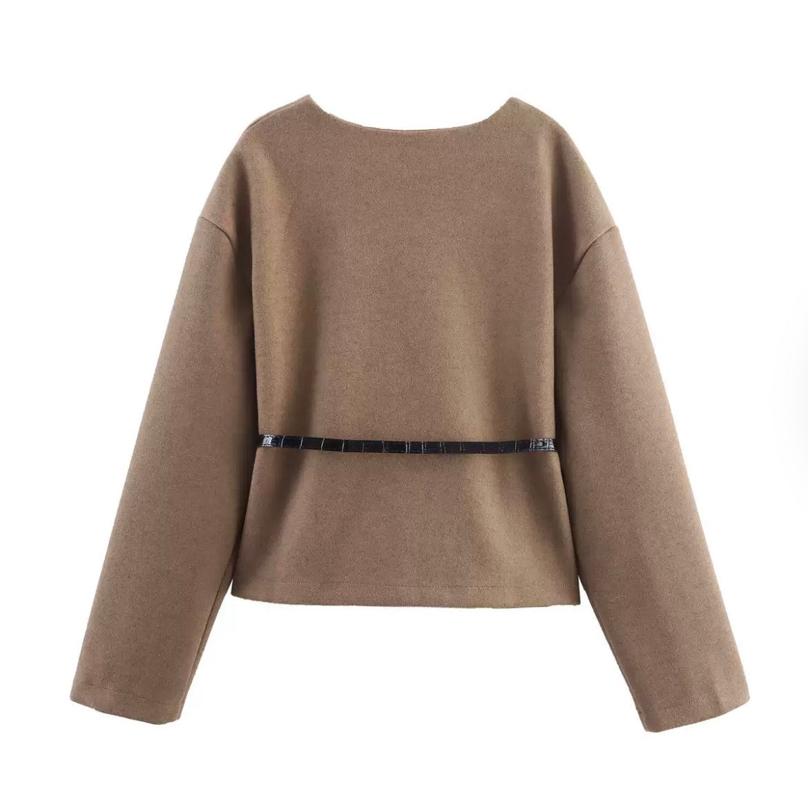 Belted Cropped Jacket