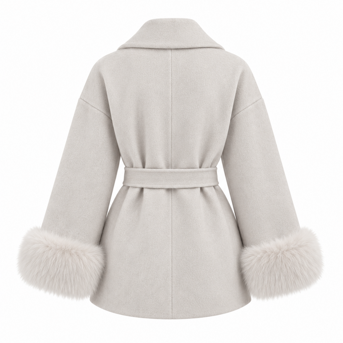 Fur Cuff Wrap Coat