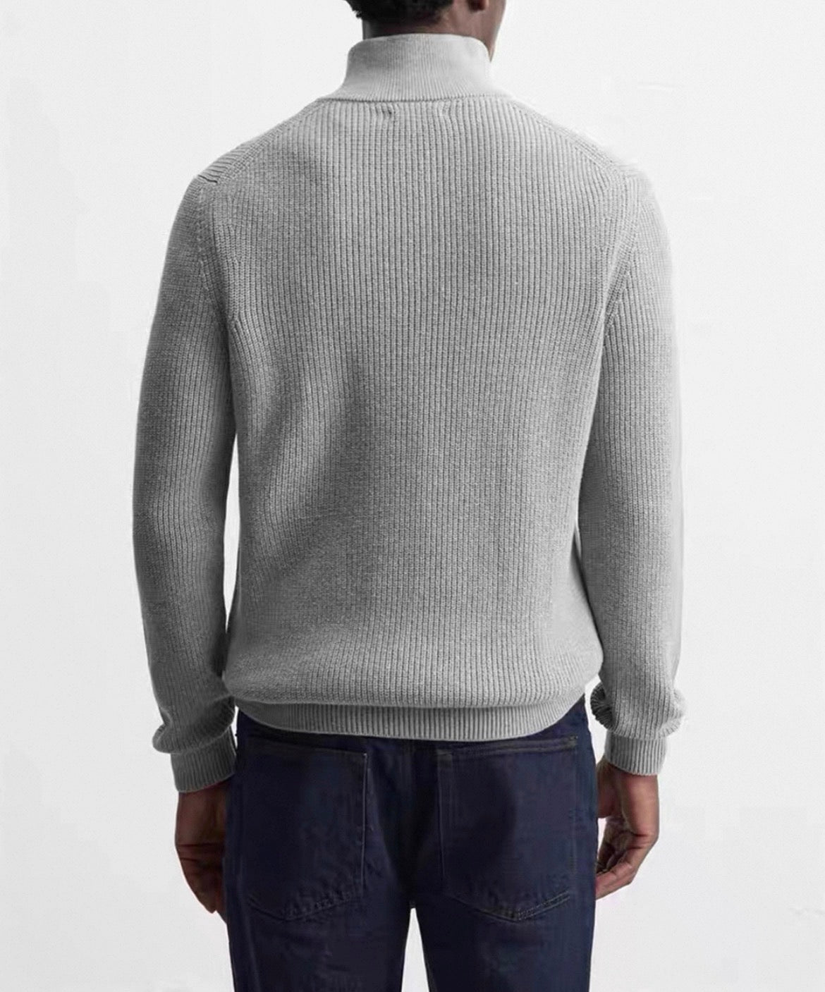 Ribbed Half-Zip Sweater