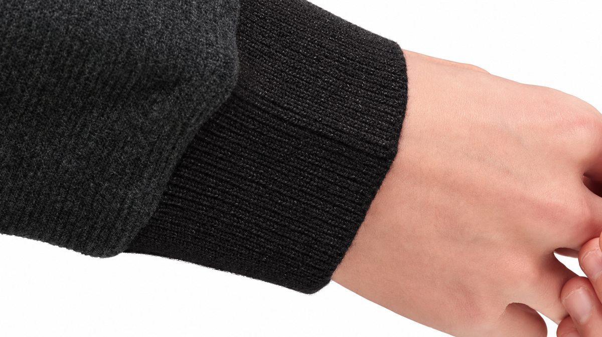 Charcoal Button-Neck Polo Sweater