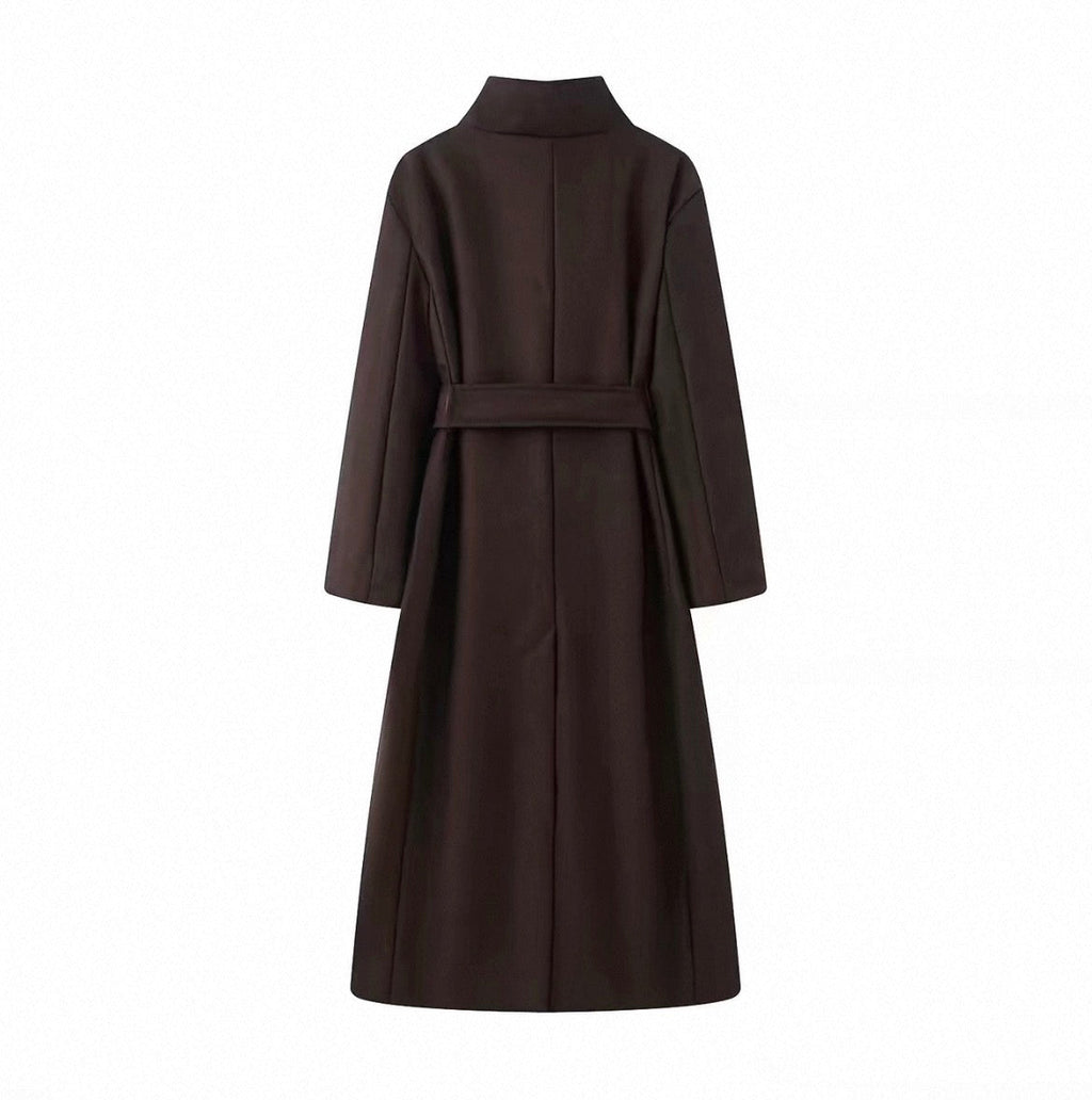 High Collar Belted Coat