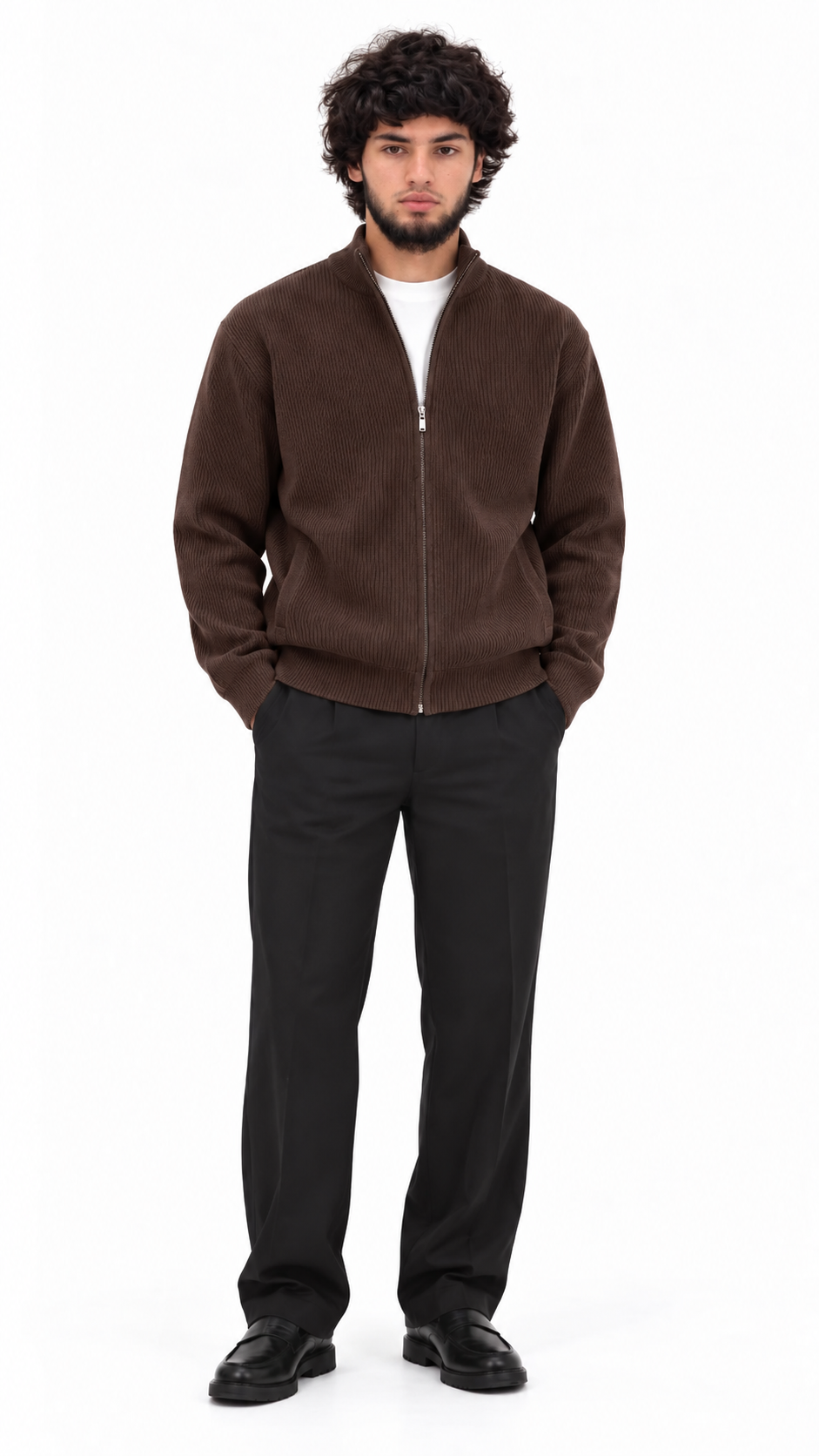 Zip-Up Knit Jacket