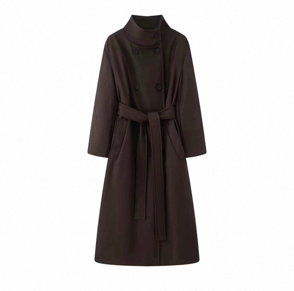 High Collar Belted Coat