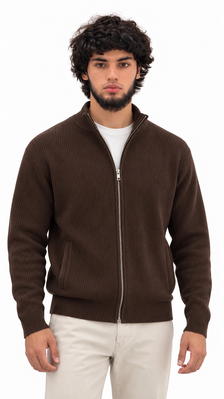 Zip-Up Knit Jacket