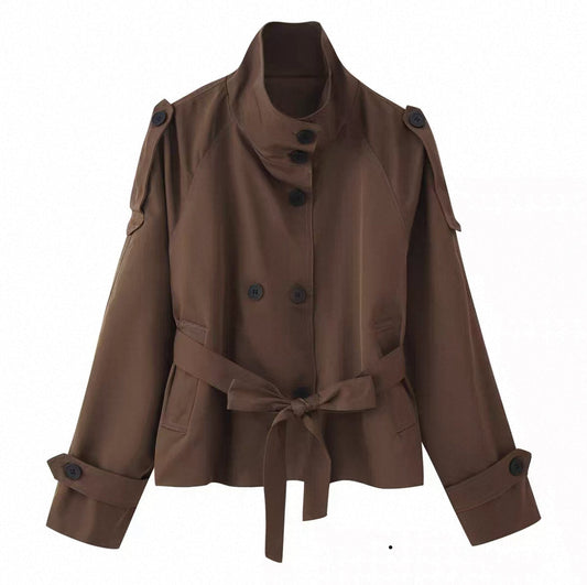 Brown Cropped Trenchcoat