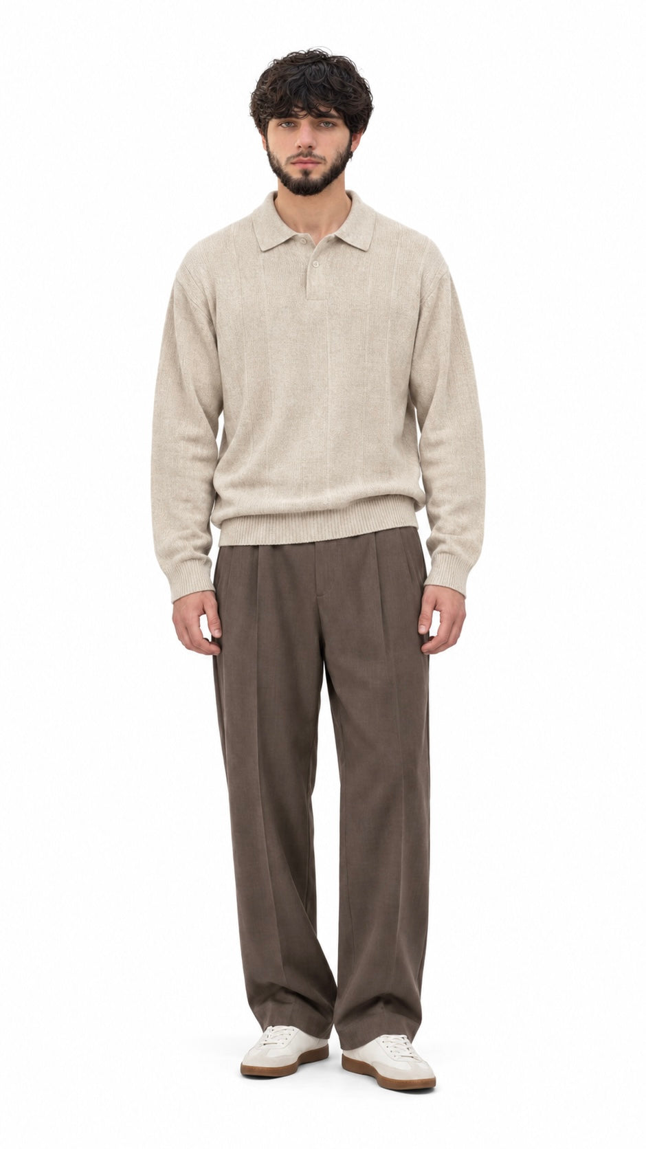 Cable Polo Sweater
