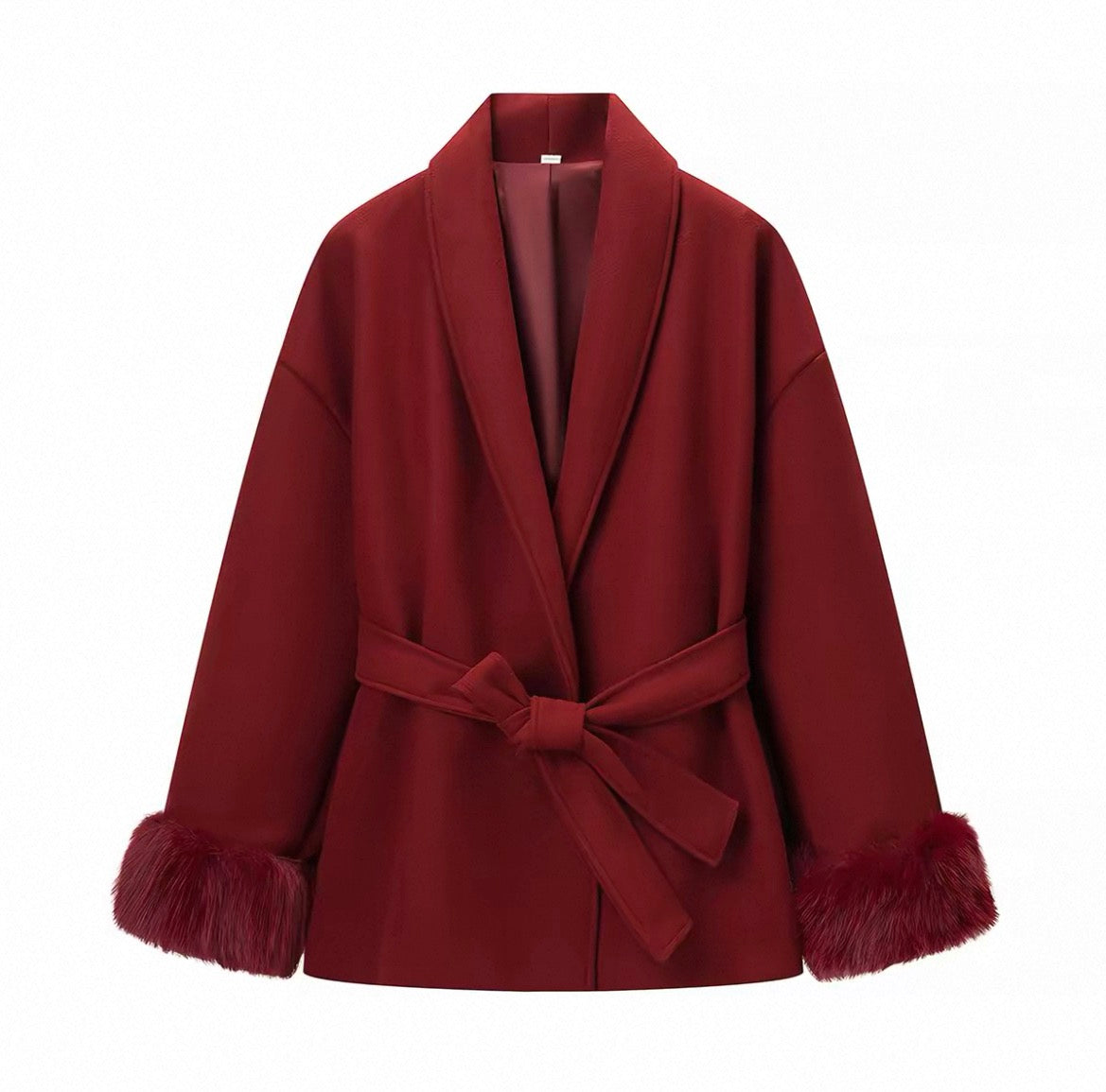 Maté Fur Cuff Wrap Jacket