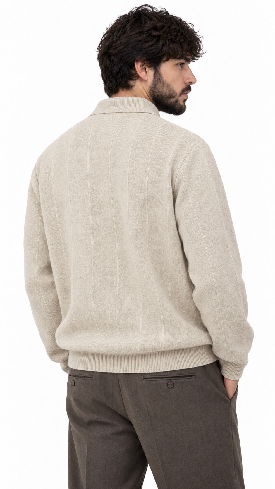 Cable Polo Sweater