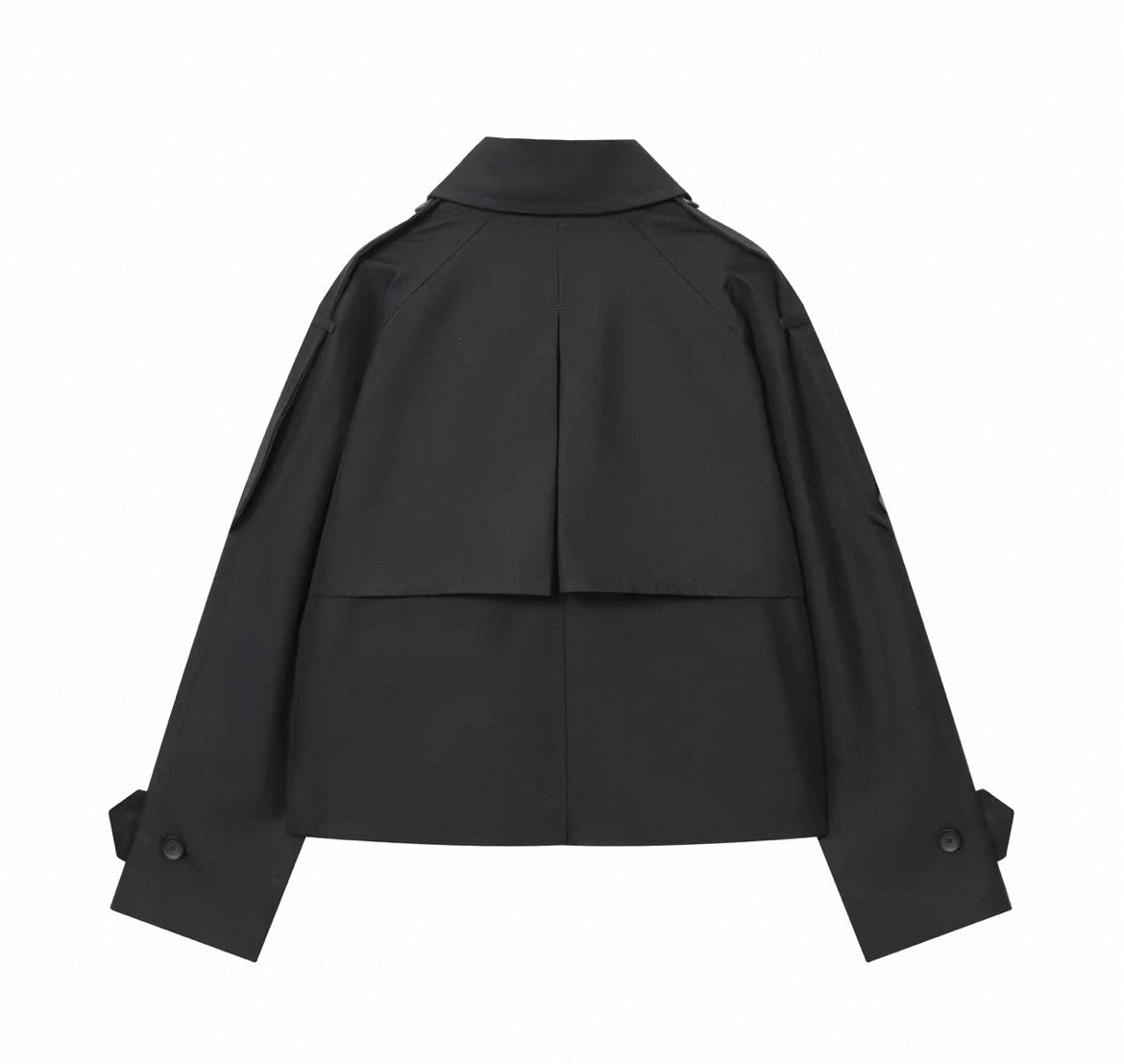 Cropped Double-Breasted Trench Jacket
