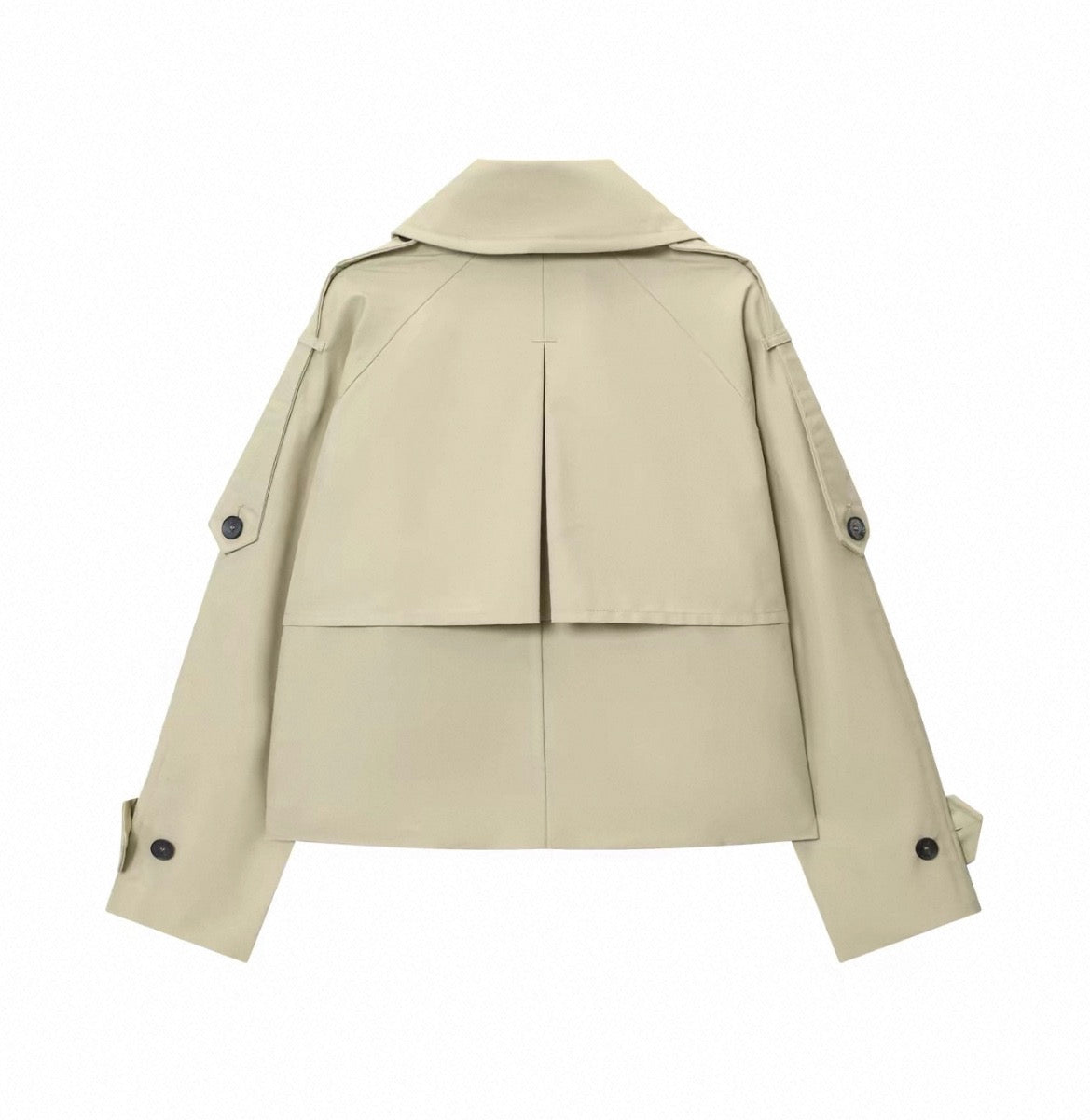Cropped Double-Breasted Trench Jacket