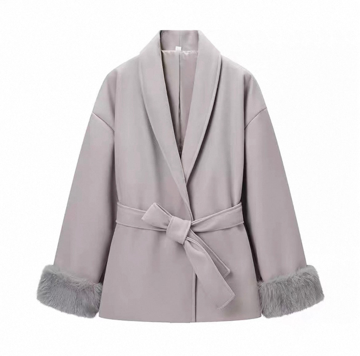 Maté Fur Cuff Wrap Jacket