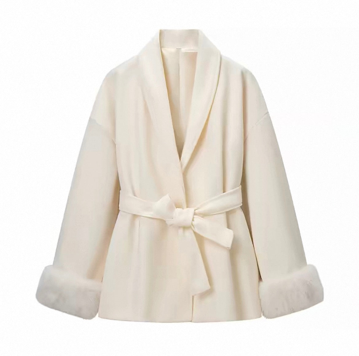 Maté Fur Cuff Wrap Jacket