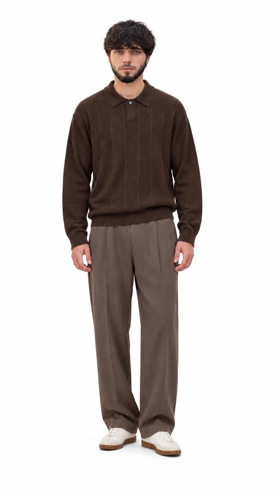 Cable Polo Sweater