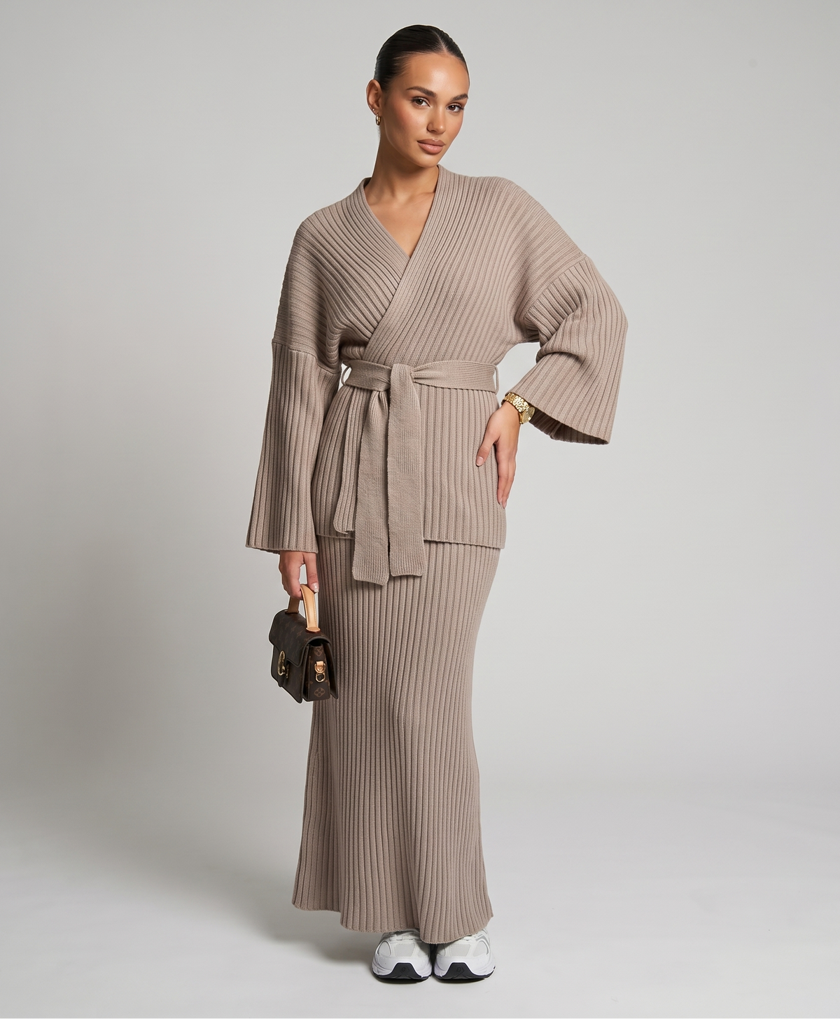 Embroidered Skirt and Wrap Top Set