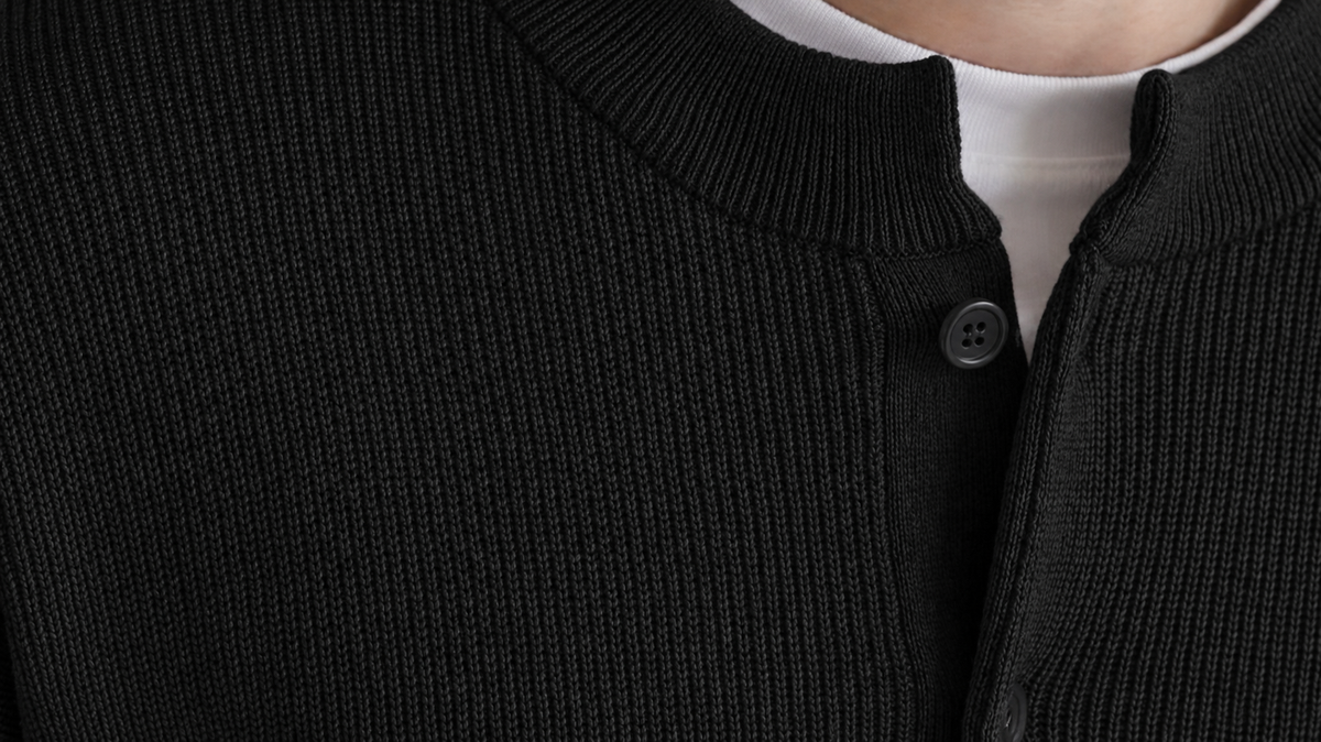 Ribbed Button-Up Sweater