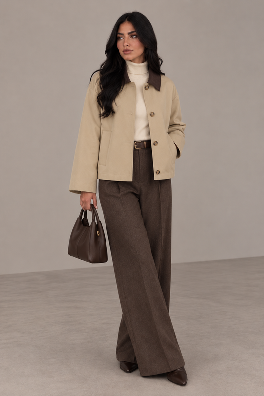 Contrast Collar Jacket