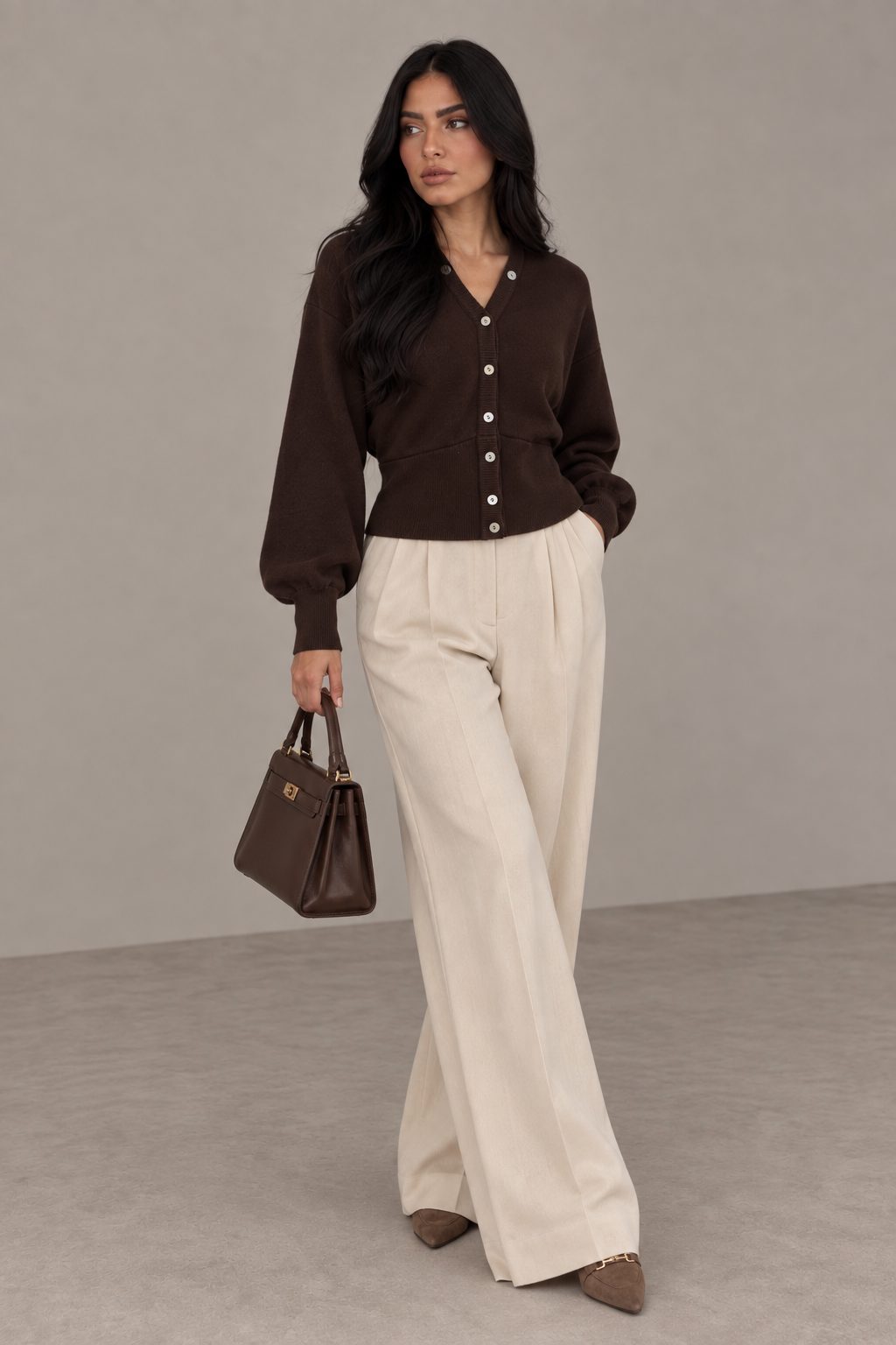 V-Neck Button Cardigan