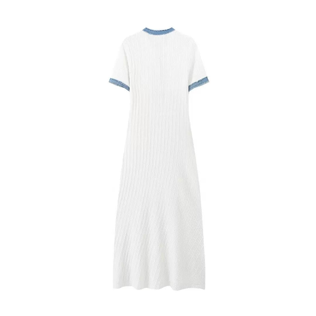 Summer Dress with Blue Accents