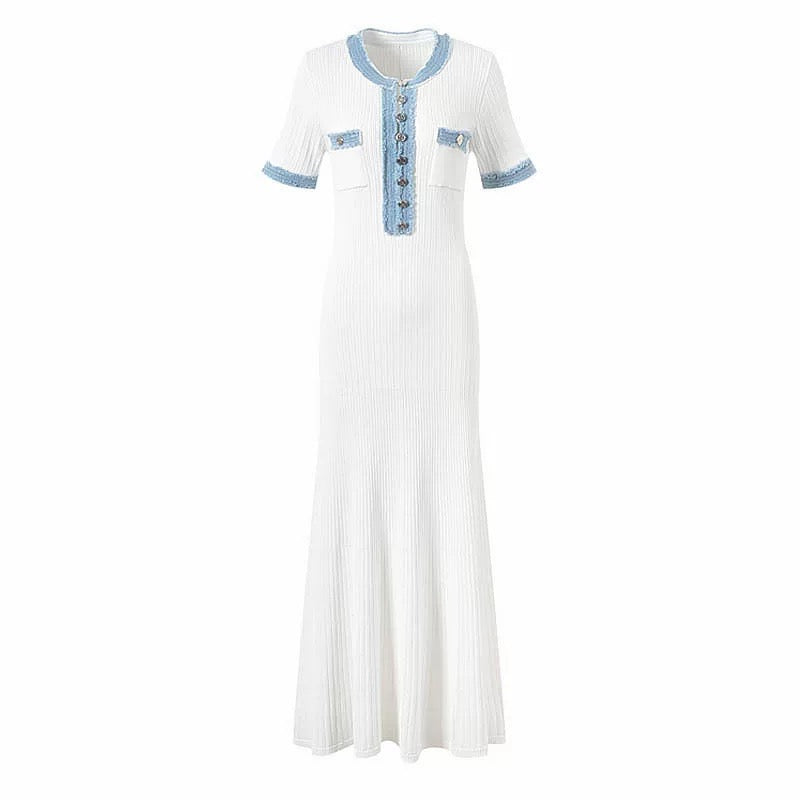 Summer Dress with Blue Accents