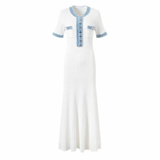 Summer Dress with Blue Accents