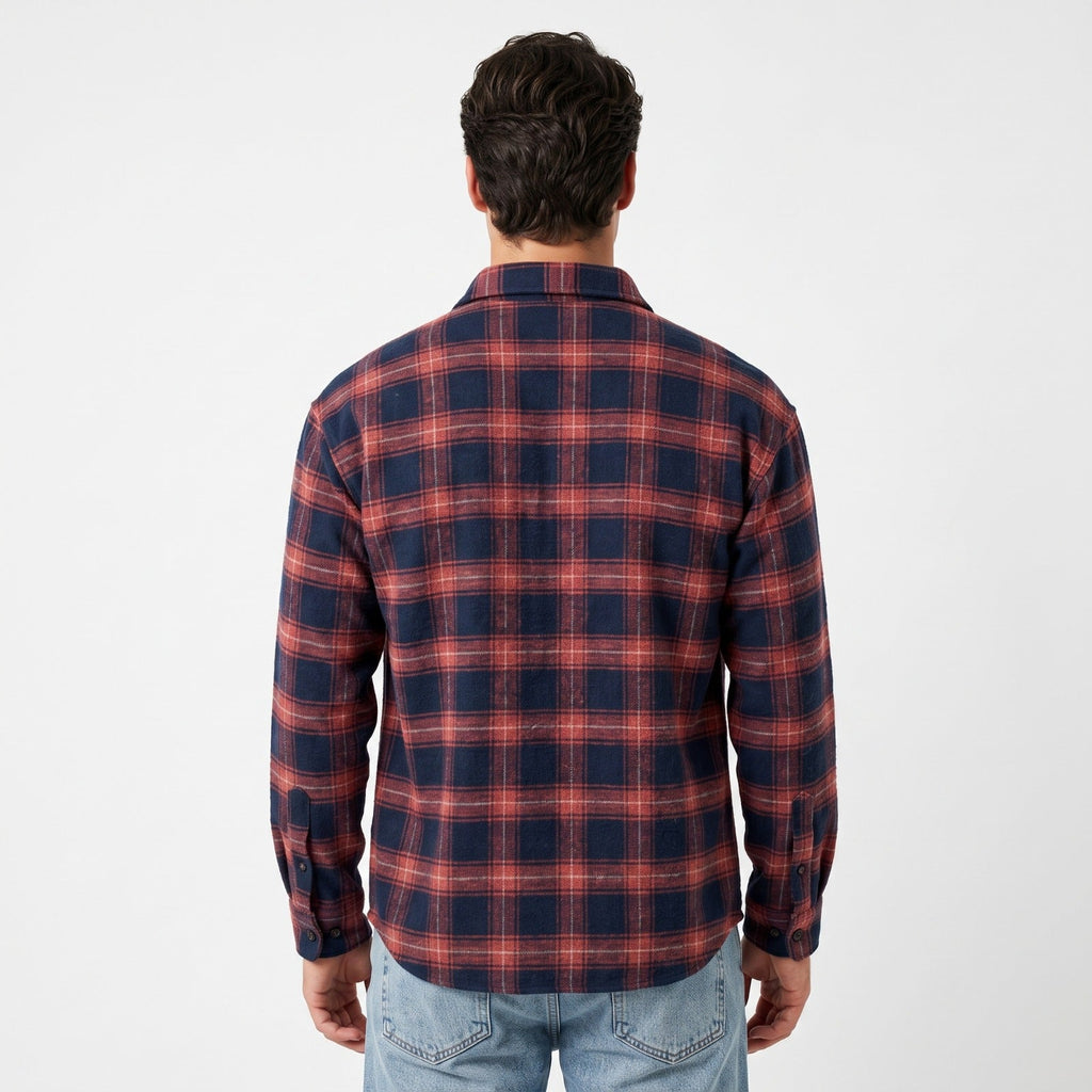 Retro-Style Cotton Plaid Shirt