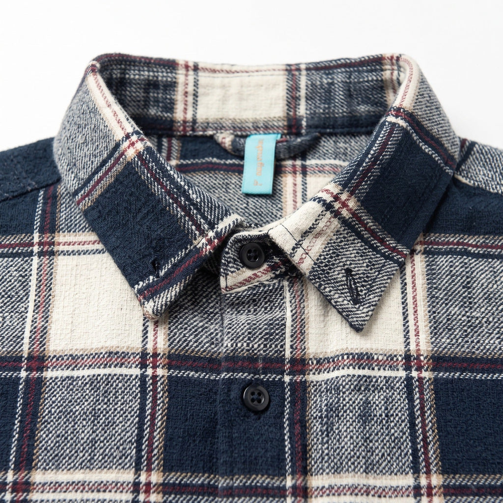 Retro-Style Cotton Plaid Shirt