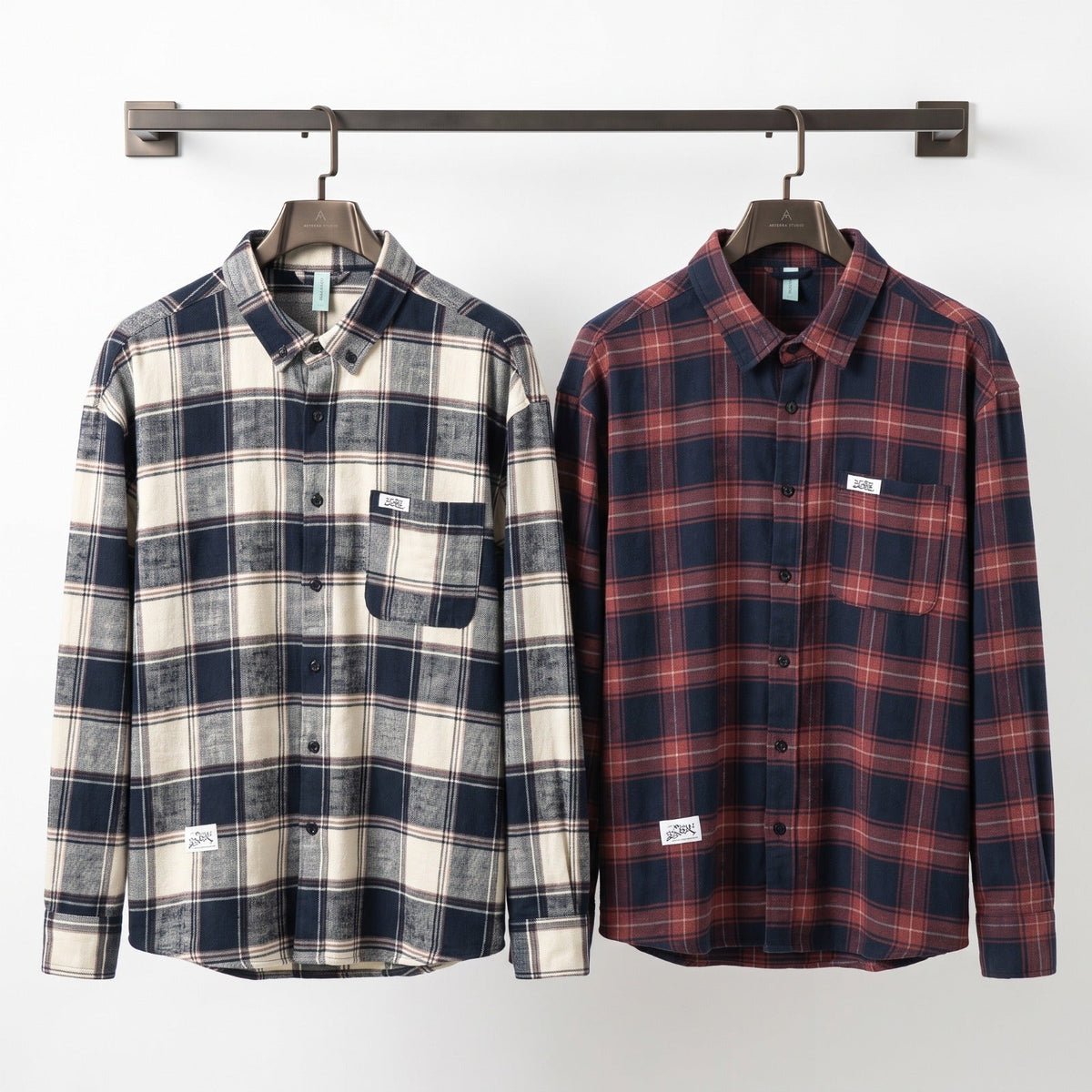 Retro-Style Cotton Plaid Shirt