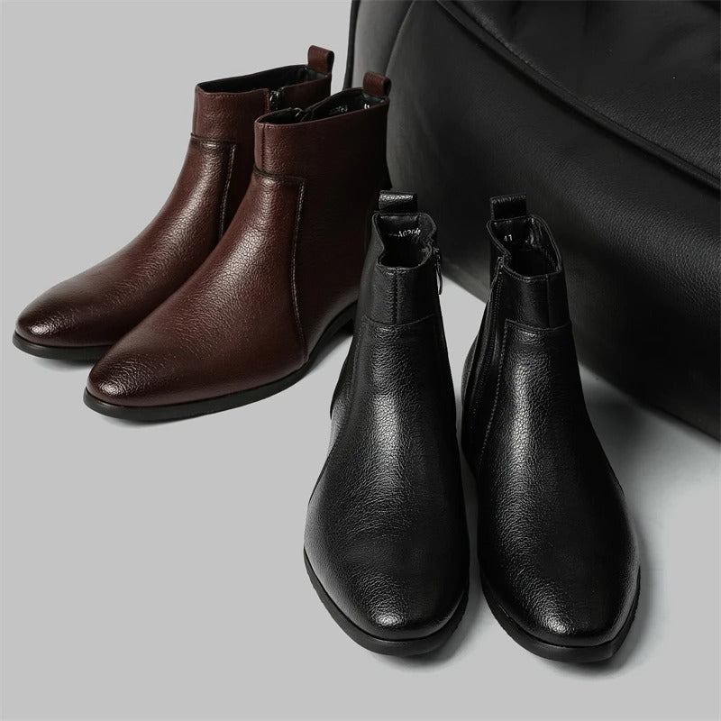 Zip Genuine Leather Boots
