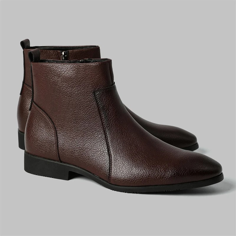 Zip Genuine Leather Boots