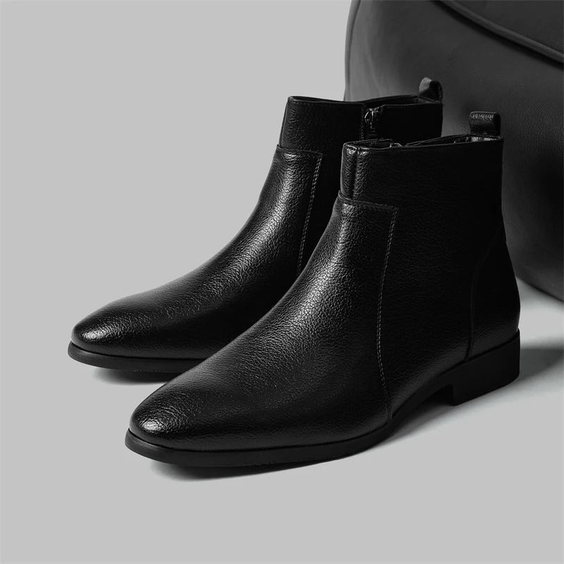 Zip Genuine Leather Boots