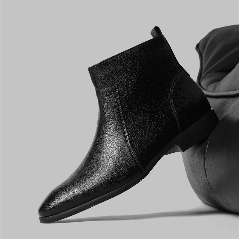 Zip Genuine Leather Boots